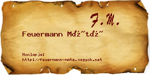 Feuermann Máté névjegykártya