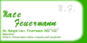 mate feuermann business card